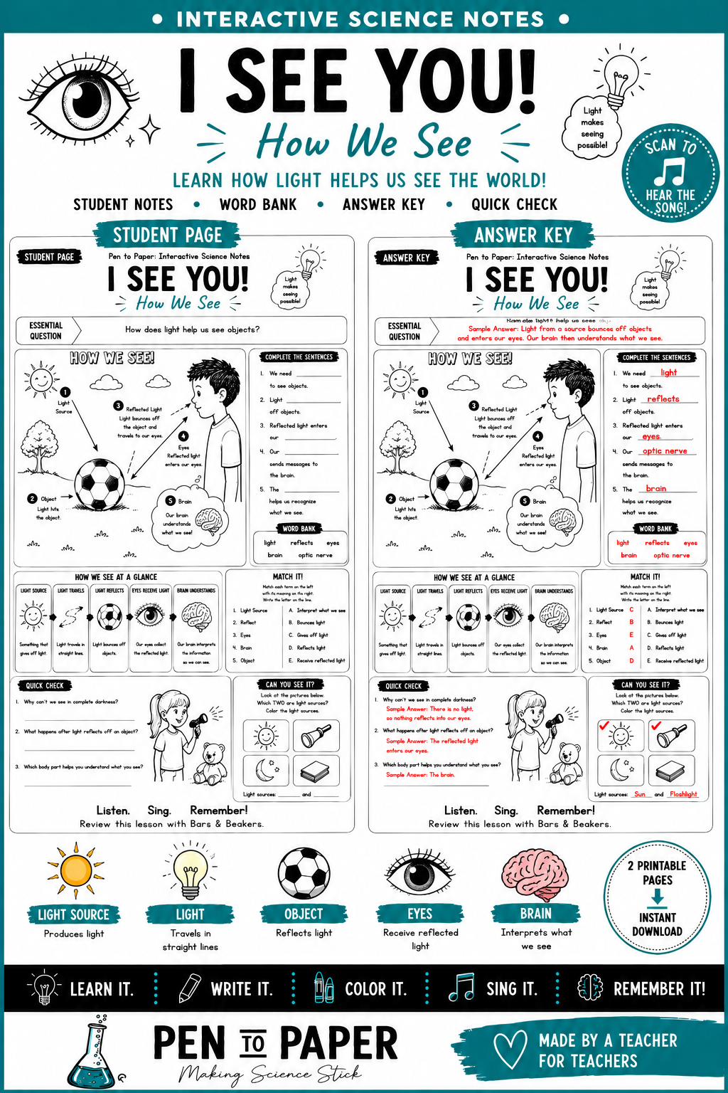 Interactive Science Notes Eye Sight