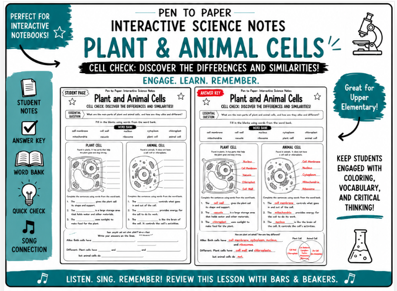 Interactive Science Notes Plant and Animal Cells