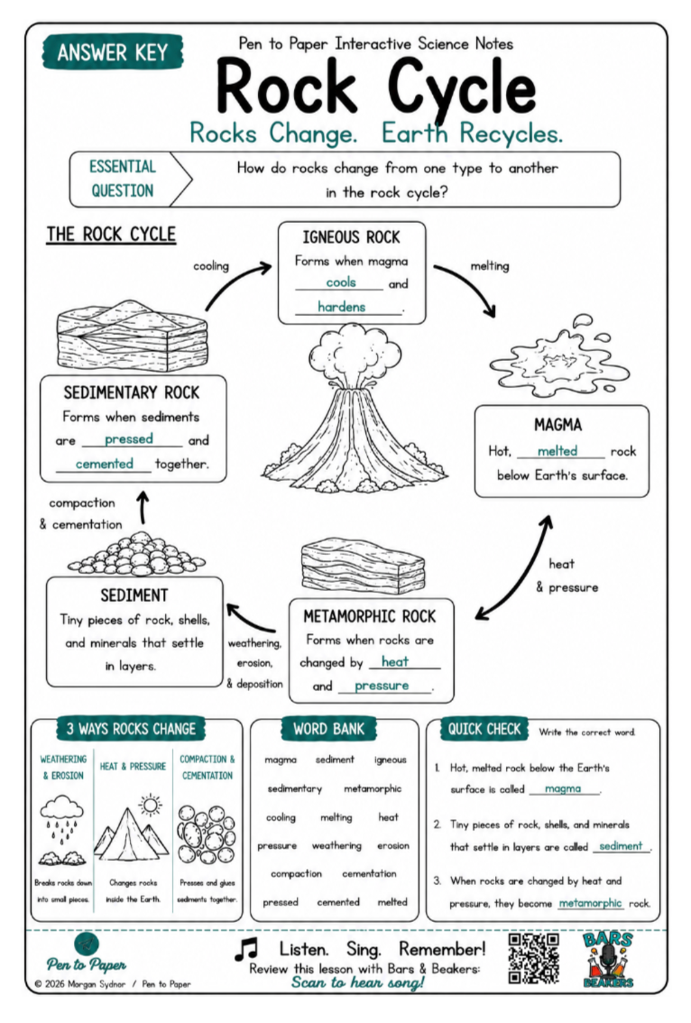 Interactive Science Notebook Rock Cycle