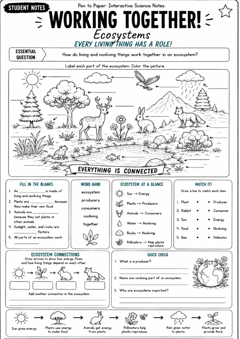 Interactive Science Notes Ecosystems